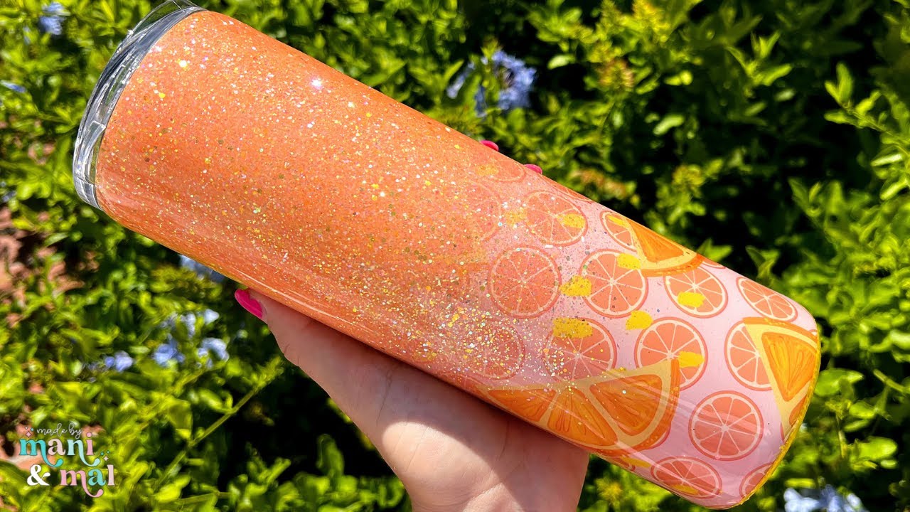 Glitter Waterfall & Vinyl Wrap Tumbler Tutorial