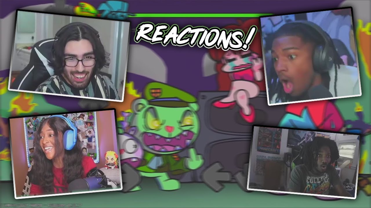 Youtuber's React To Friday Night Funkin' V.S. Flippy! | Flippin-Out