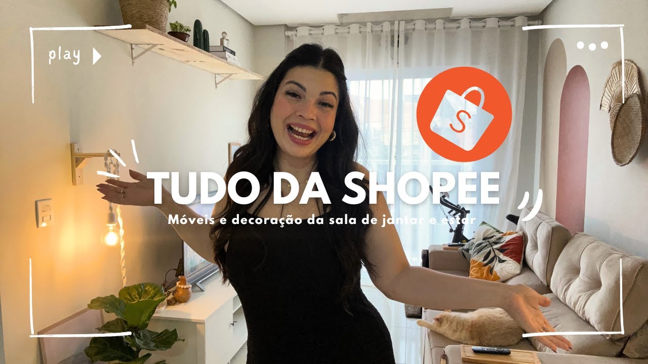 MINHA SALA TODA COM MÓVEIS E DECORAÇÃO DA SHOPEE 😍 TRANSFORMAÇÃO COMPLETA!