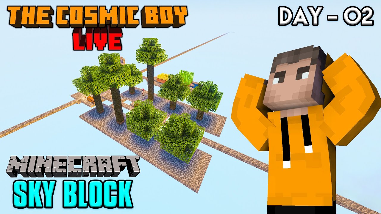 Minecraft Sky Block LIVE | In Telugu | THE COSMIC BOY