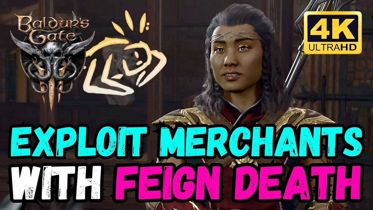 How to Exploit Merchants With Feign Death in Baldur's Gate 3! 💀💰 Patch 8 Gameplay 4K #baldursgate3