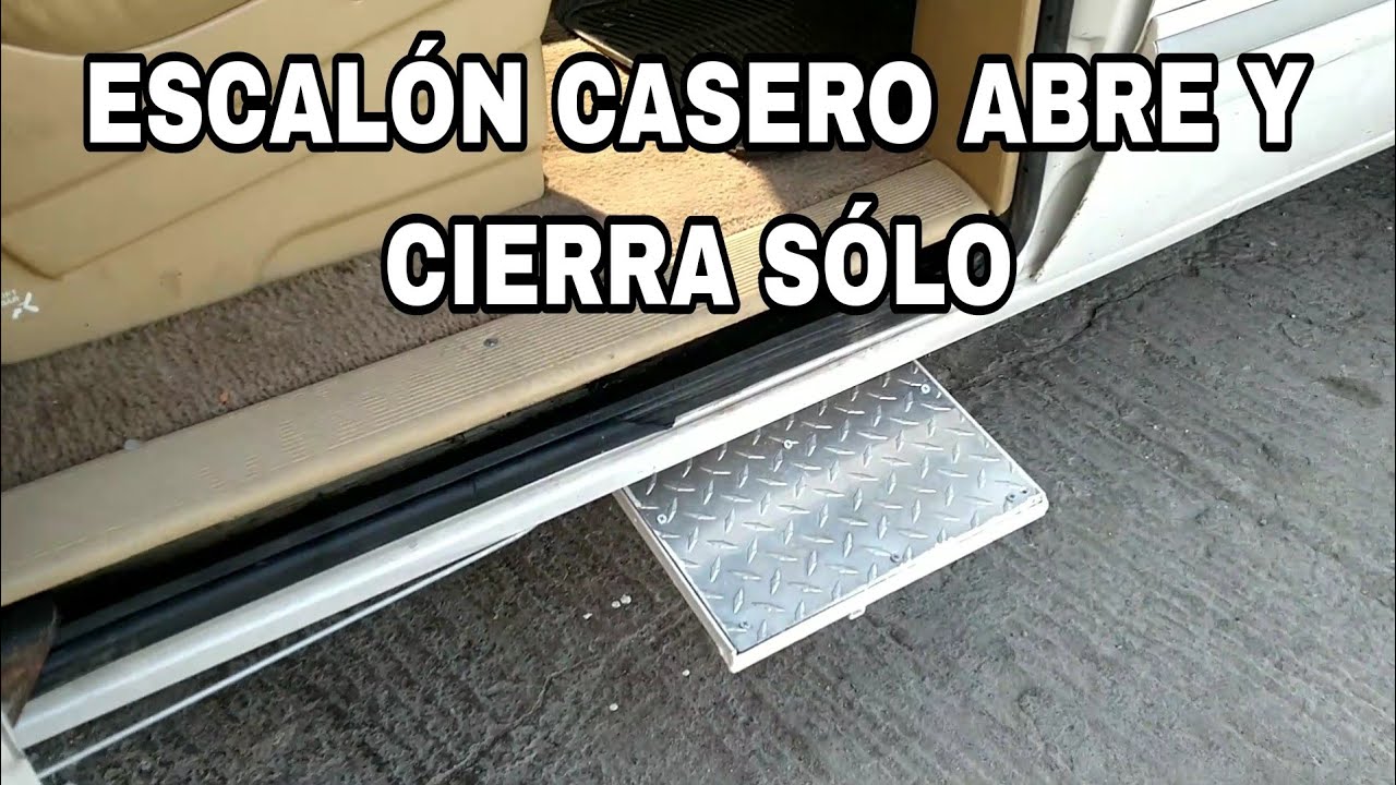 ESCALÓN PARA CAMIONETA CASERO FÁCIL DE HACER ( abré y cierra SOLO)