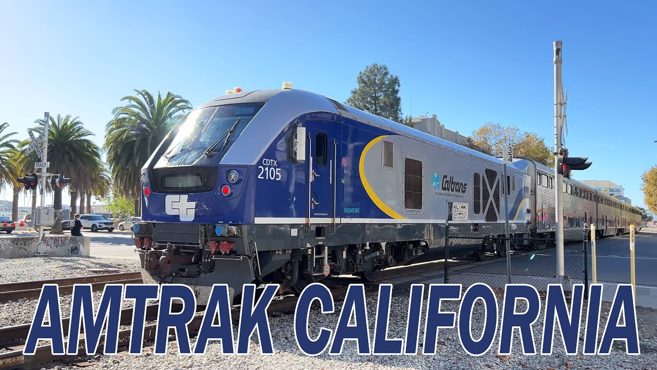 4K Amtrak California Trains in USA ดูรถไฟอเมริกา คันใหญ่มาก