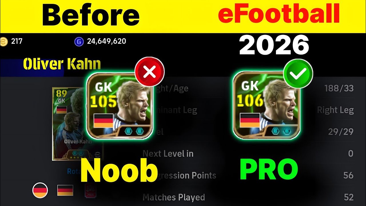 How to Get Oliver Kahn 106 Rating After Update in efootball 2026 Mobile | Best Free Goalkeeper GK 
