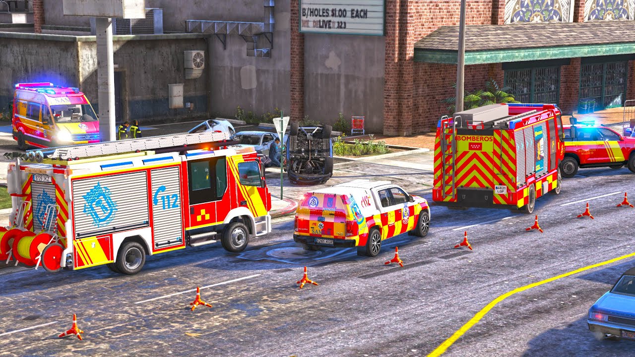 🔥 🚒 FIRECALLOUT #42 | BOMBEROS DE MADRID ACCIDENTE EN PLENA CALLE