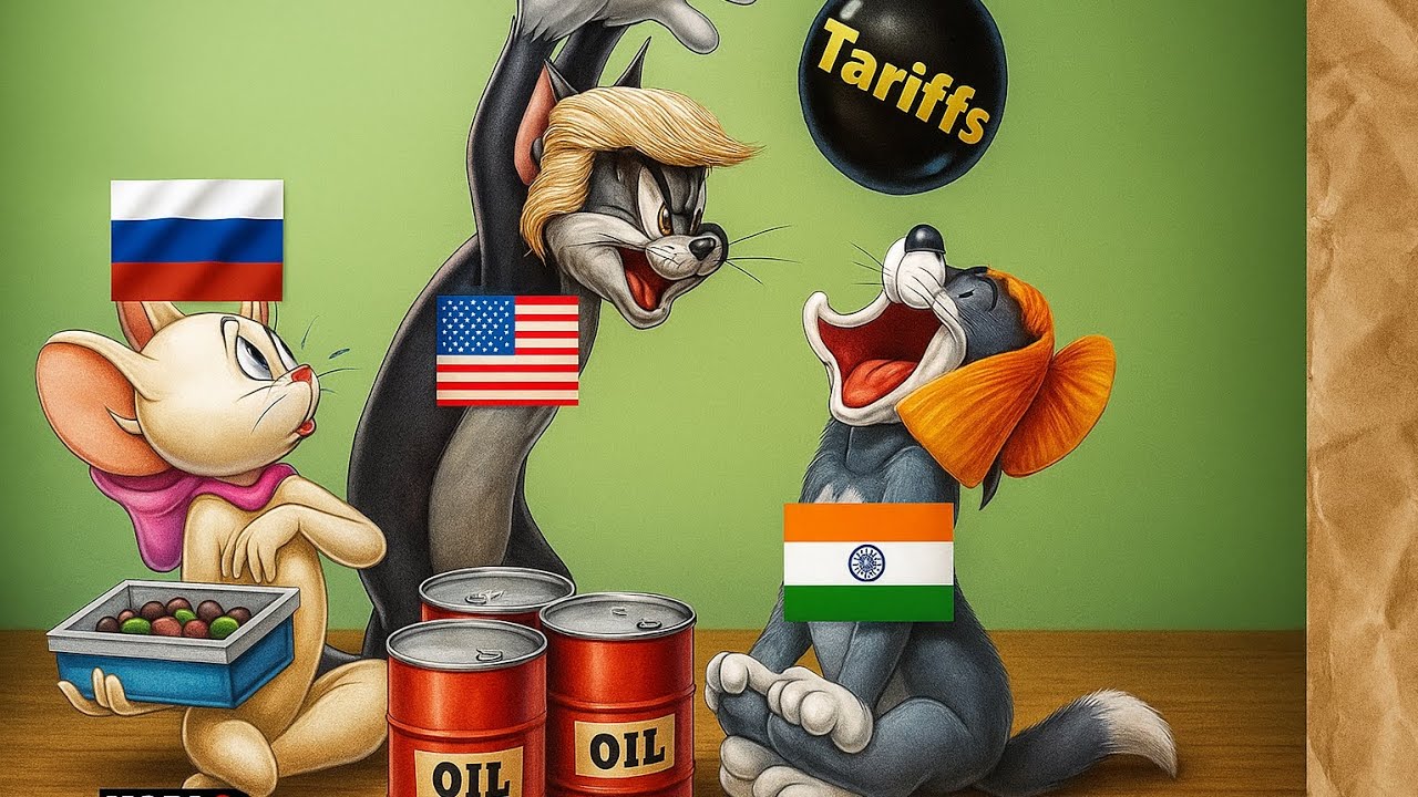 50% тарифы Трампа на Индию 🇺🇸🇷🇺🇮🇳 Мультяшная версия