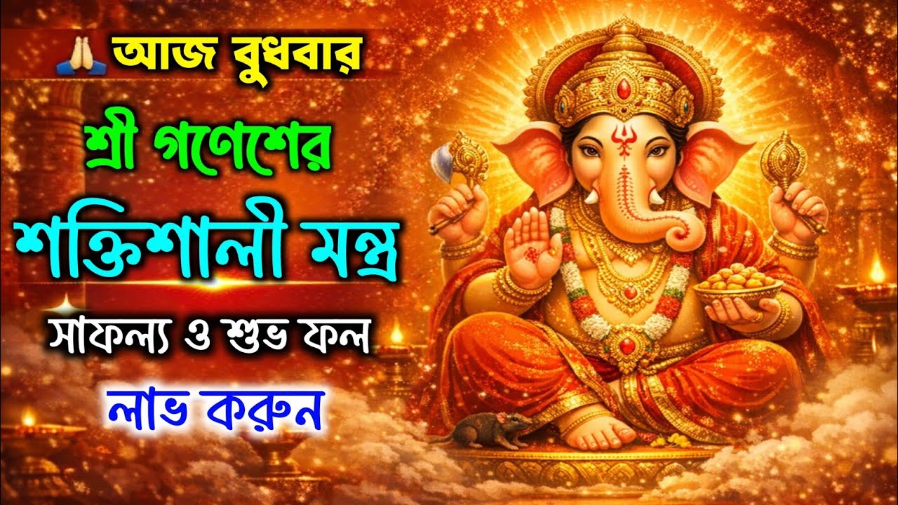 শ্রী গণেশ শক্তিশালী মন্ত্র | বুধবার শ্রবণ করুন | সাফল্য ও শুভ ফল লাভ করুন 🕉️