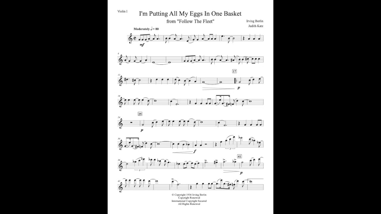 I'm Puttin' A;; My Eggs In One Basket - for String Trio