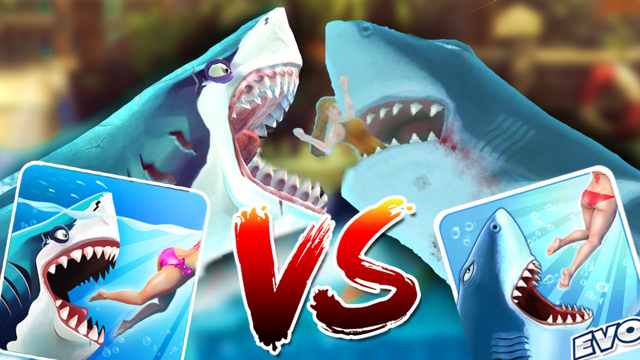 HUNGRY SHARK WORLD vs HUNGRY SHARK EVO - New Megalodon VS Old Megalodon Gameplay