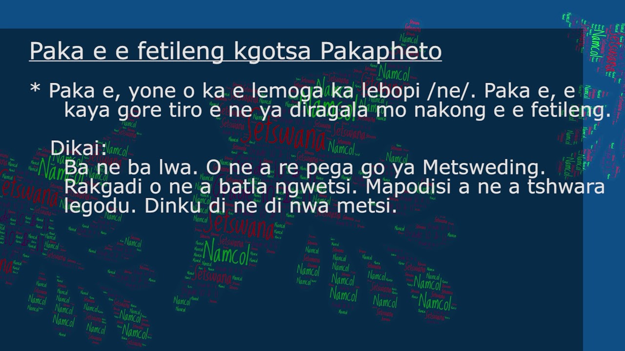Setswana Grade 10 & 11. Mokwalo go kwala tshobokanyo