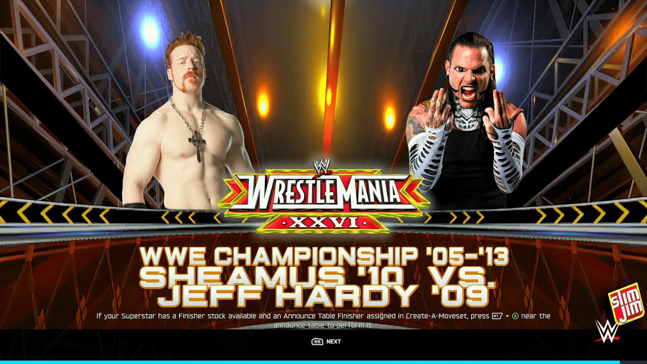 WWE 2K25 Sheamus vs. Jeff Hardy WWE Title Tables Match