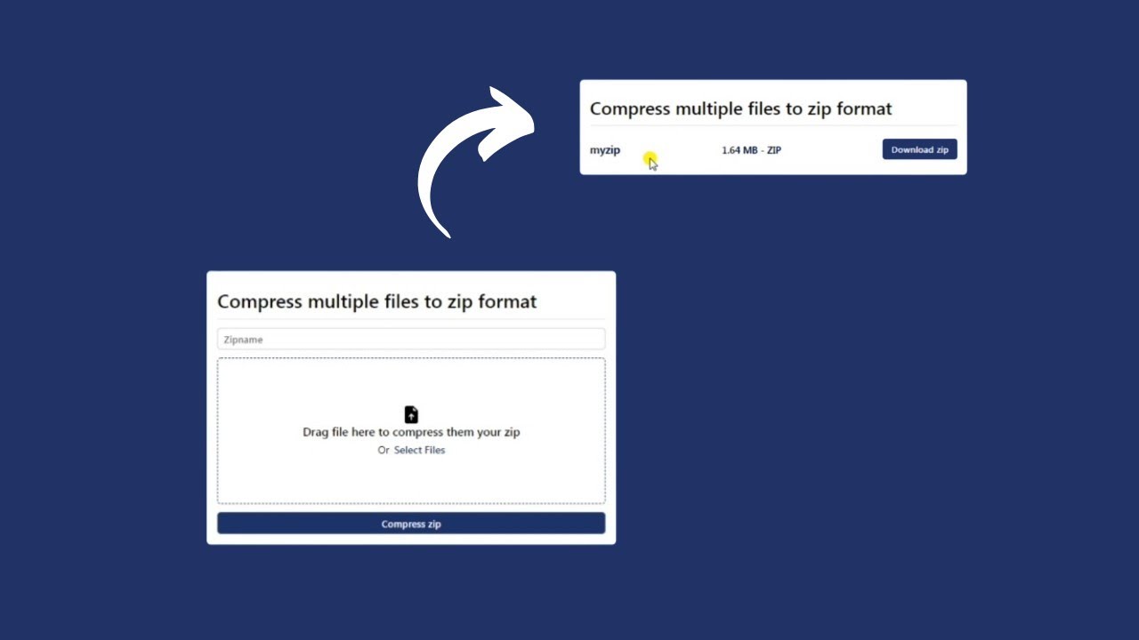 Make file to zip converter using php, javascript, HTML && css