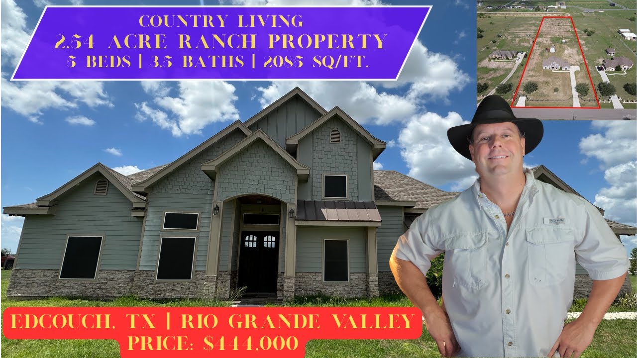EDCOUCH TX | $444,000 | 5 BEDS | 3.5 BATHS | GATED RANCH COMMUNITY | 2.54 ACRES | #rgvrealestate