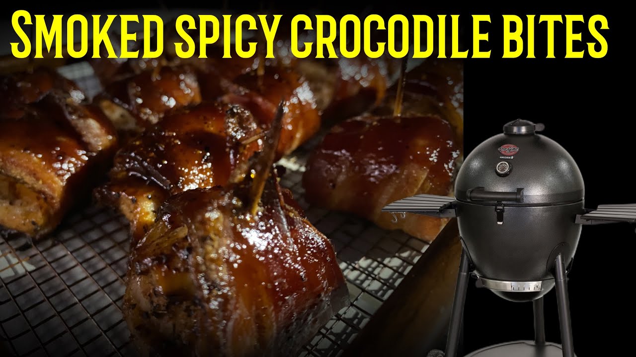 Smoked crocodile bites - spicy balls of croc wrapped in bacon