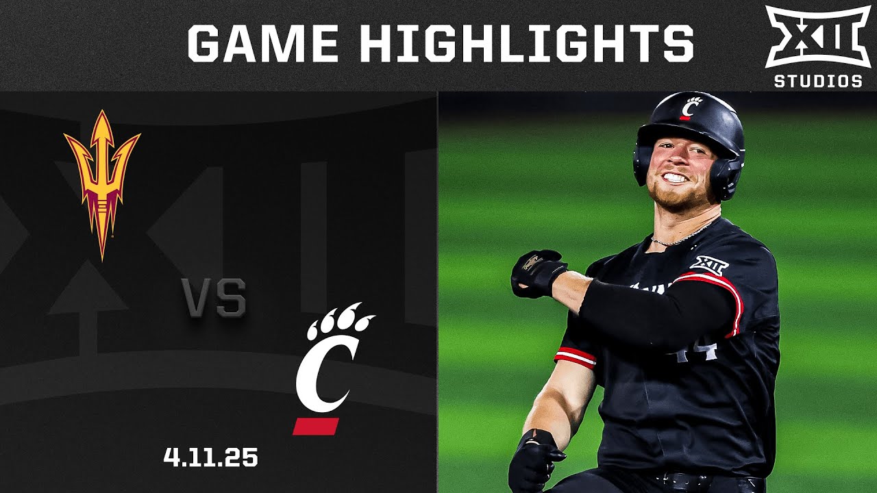 Arizona State vs. Cincinnati (4.11.25) Highlights | 2025 Big 12 Baseball