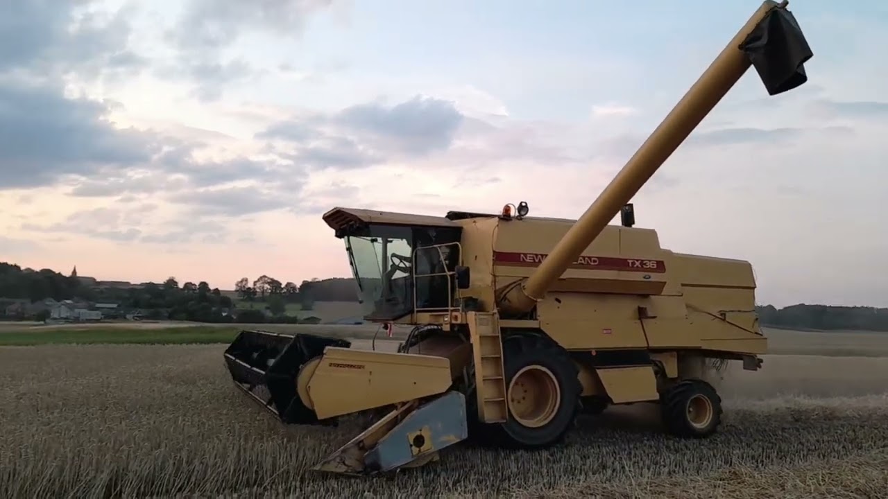 Moisson du froment 2022. New Holland TX36 + John Deere 7920