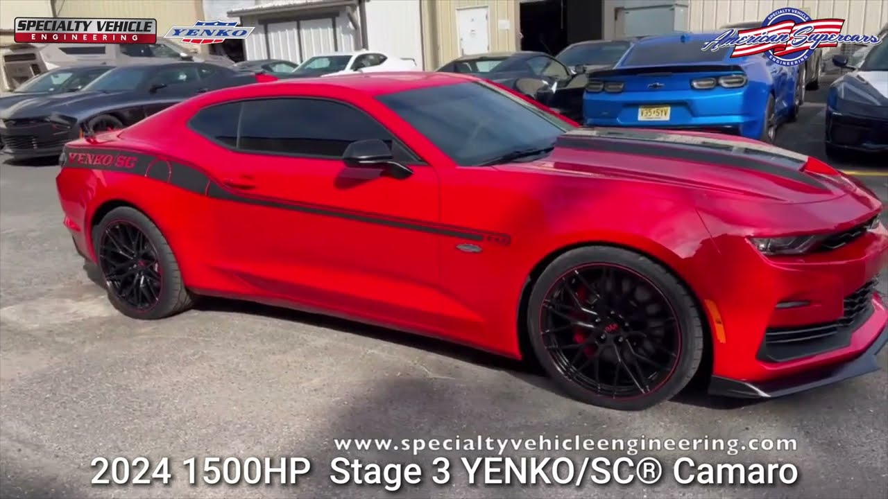 A Red Hot  2024 1500HP Stage 3 YENKO/SC&reg; Camaro with Flat Black graphics