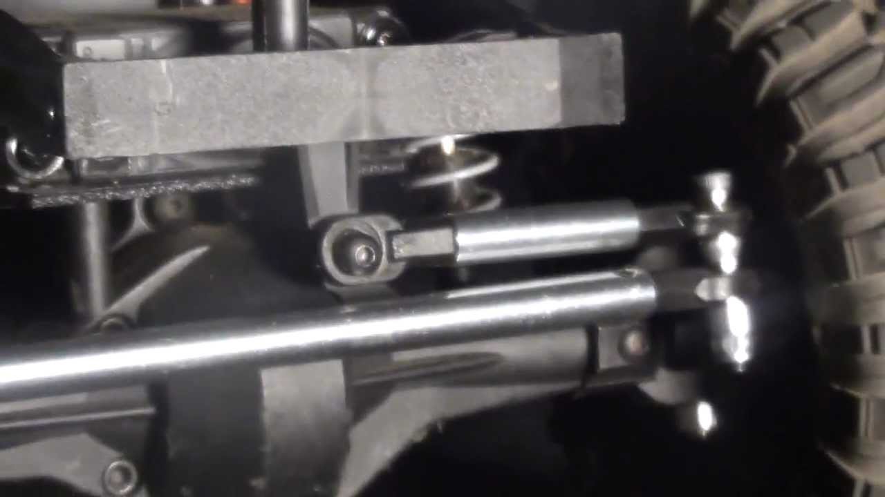 axial scx10 with Integy steering link upgrade and front light