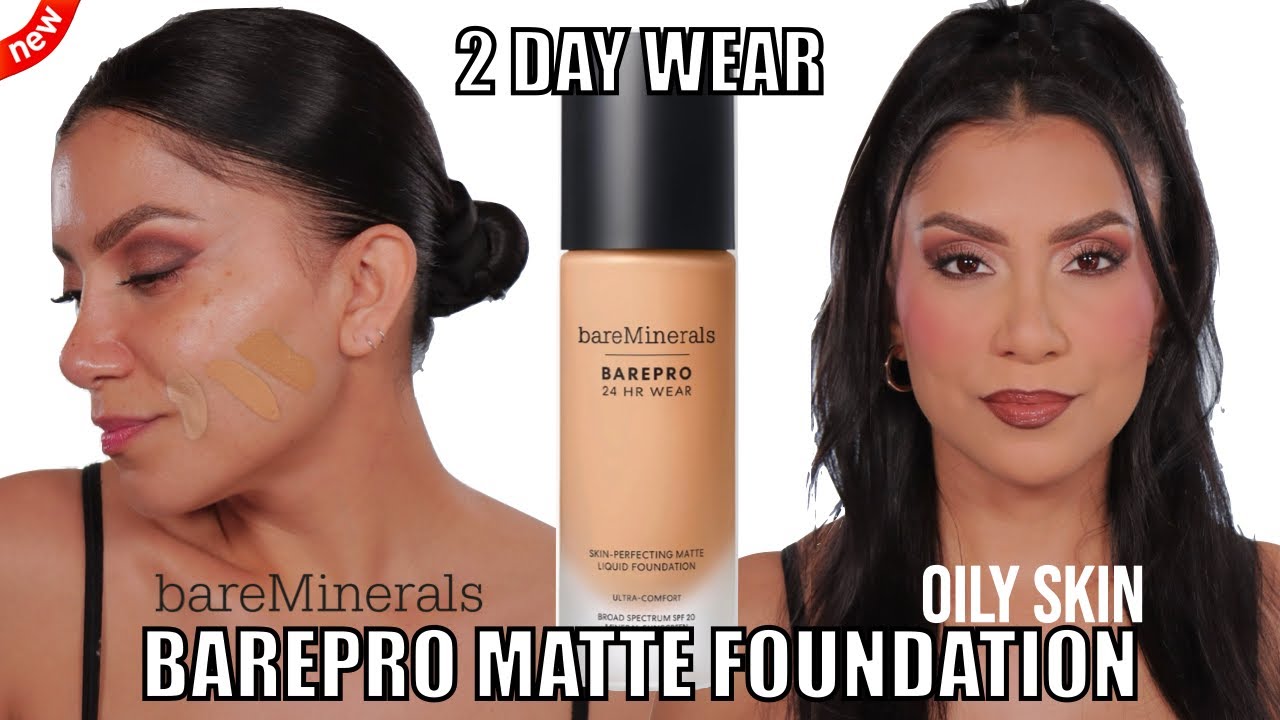 2 DAY WEAR *new* BAREMINERALS BAREPRO 24HR WEAR MATTE FOUNDATION SPF 20 *oily skin* | MagdalineJanet