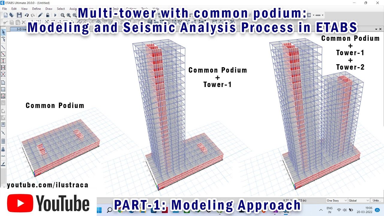 Multi-tower Modeling and Seismic Analysis Process-ETABS | Part-1 | Sandip Deb | ilustraca