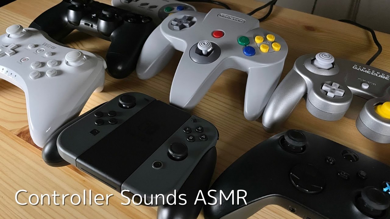 【ASMR｜音フェチ】持ってるコントローラーを年代順に触っていく🎮✨｜Controller Sounds (No Talking)