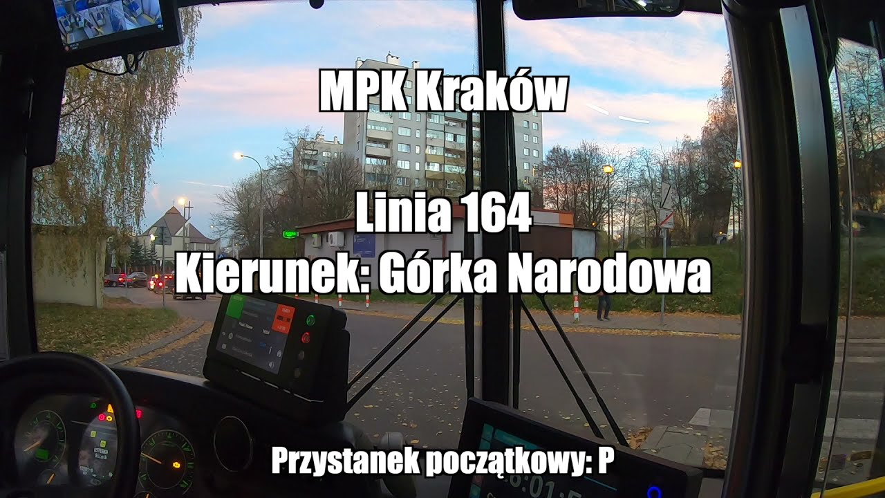 Linia: 164, kierunek: Górka Narodowa - MPK Kraków | Cabview Articulated Bus