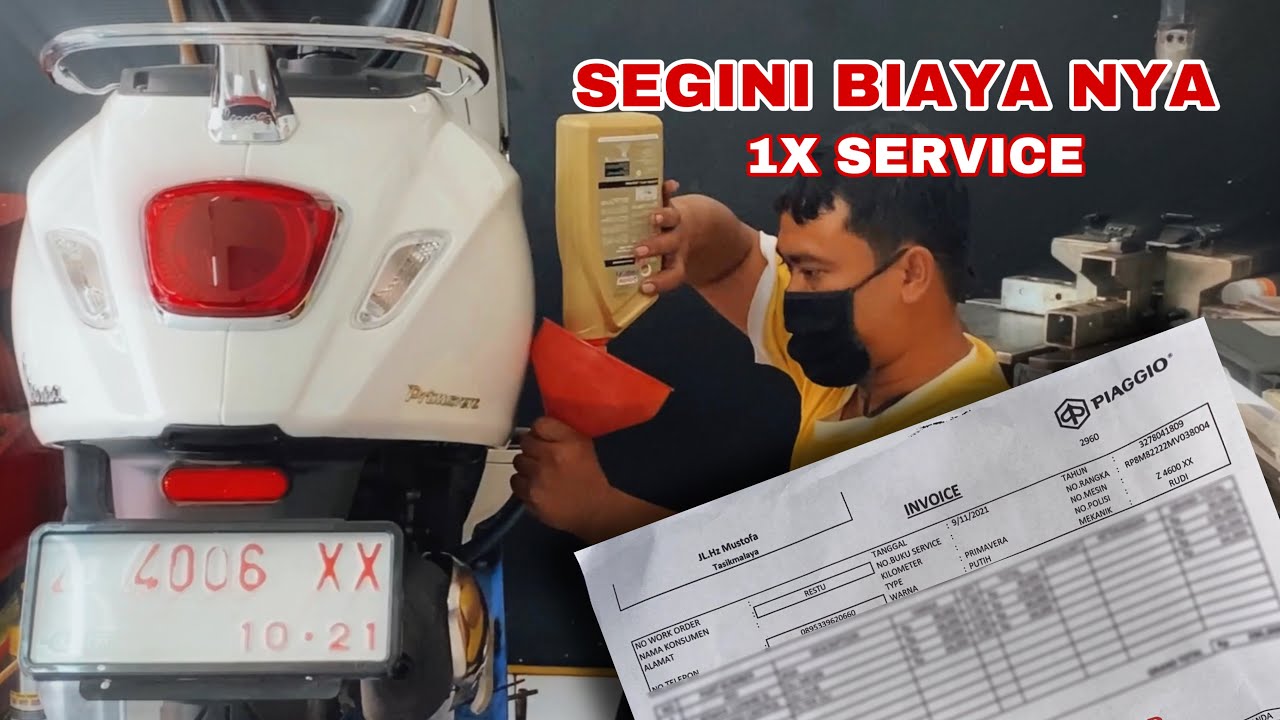 Biaya Service Pertama Dan Perawatan Vespa Matic Di Bengkel Resmi | Ganti Oli Primavera Iget 150 ABS