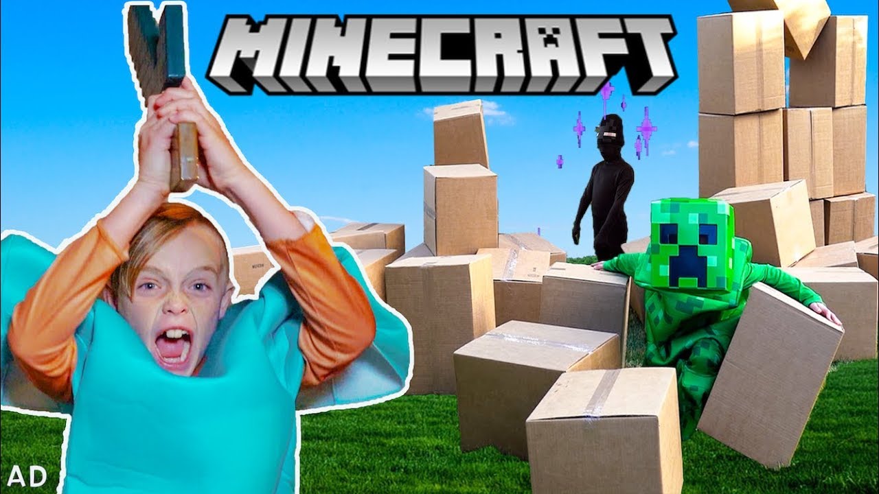 Майнкрафт в реальной жизни! Джек Майнс, постройки и сражения в мире Minecraft