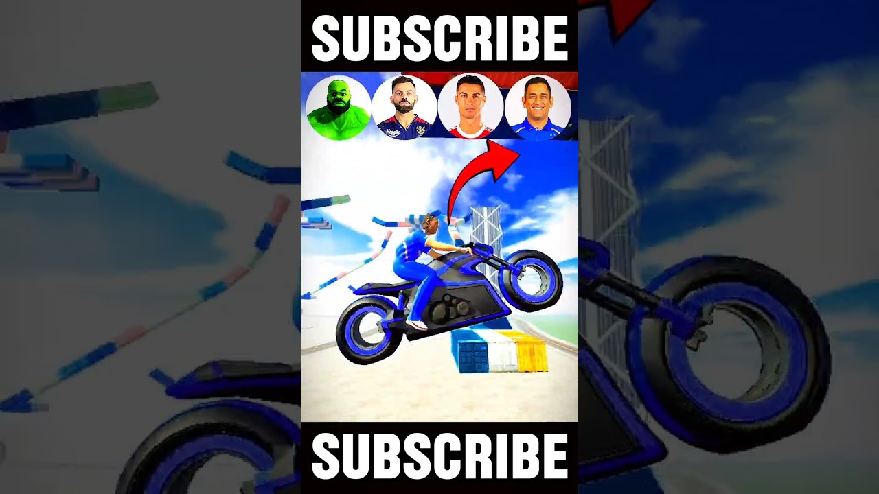 INDIAN BIKE DRIVING 3D 🤯 ALL CHARACTERS BIKE RAMP JUMP CHALLENGE 💥 #shorts #gaming #gta