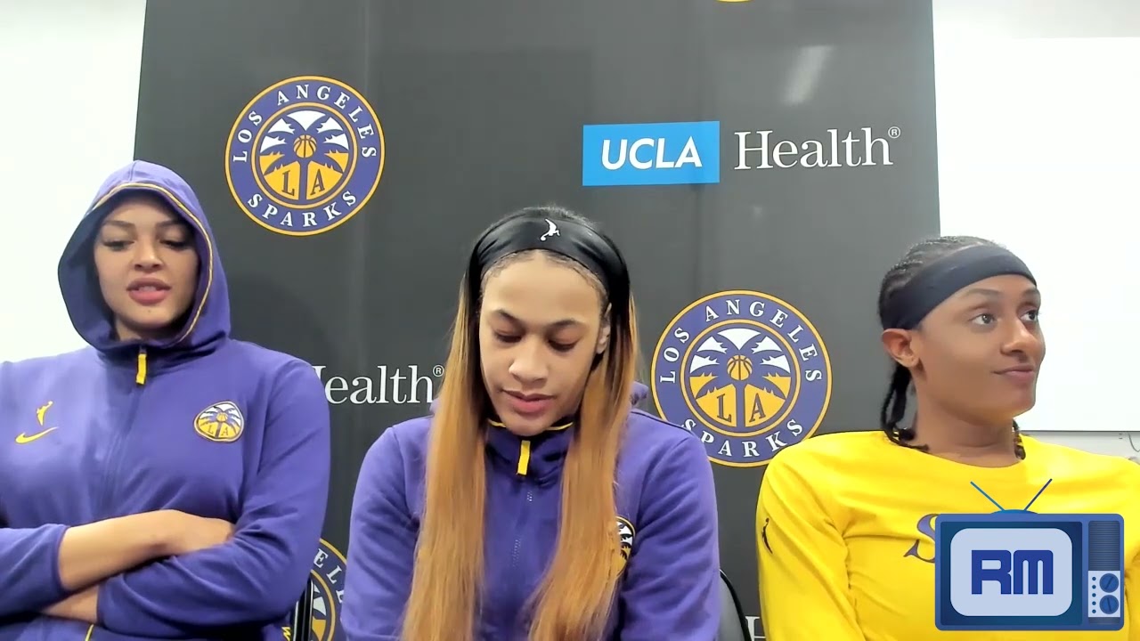 Liz Cambage, Chennedy Carter and Brittney Sykes after 87-77 win over Indiana Fever | May 8