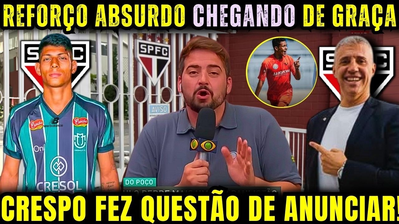 CHORA RIVAIS! REFORÇO GIGANTESCO AGORA NO TRICOLOR! CRESPO FEZ QUESTÃO DE ANUNCIAR! PODE COMEMORAR!