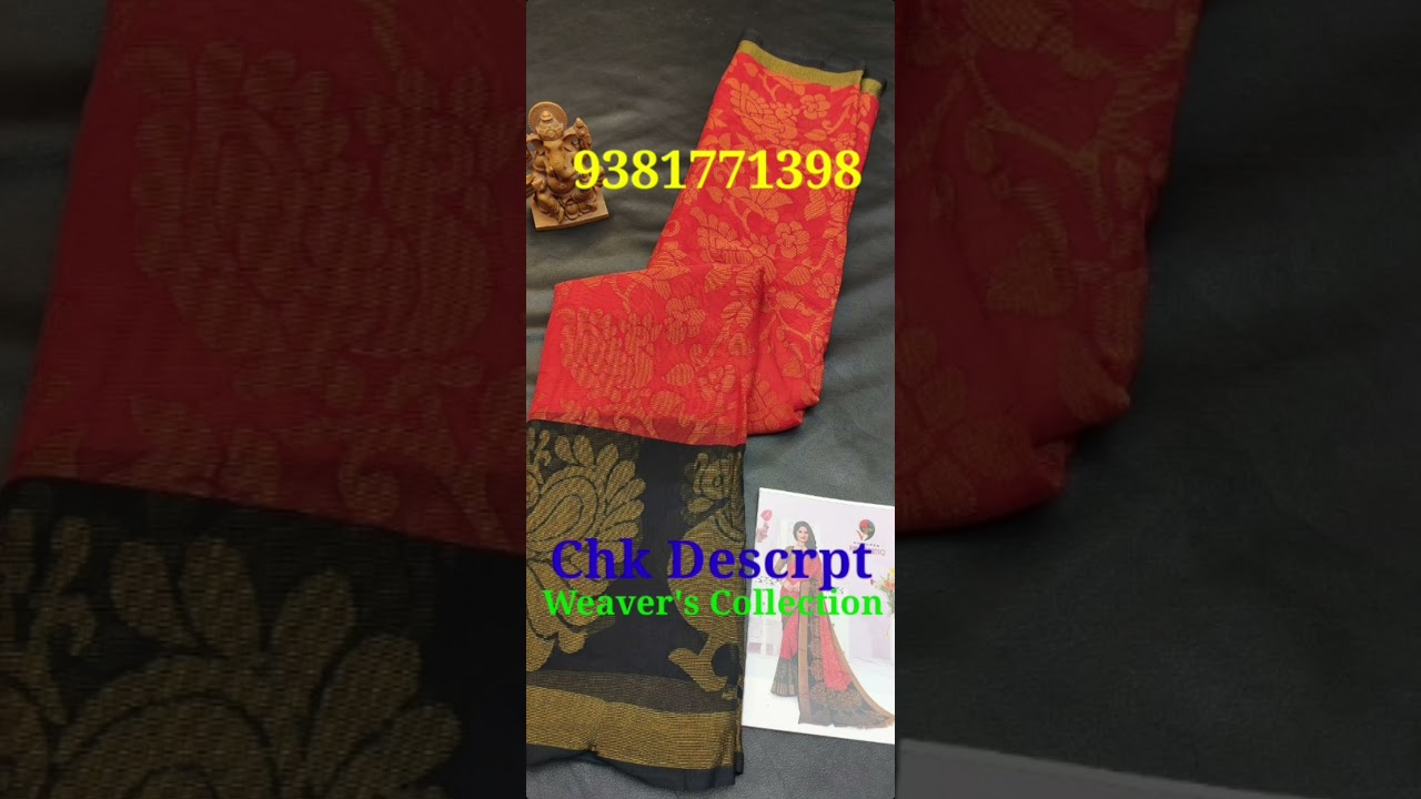 #short Light Weight Chanderi Soft Silk Brasso Allover Design Sarees