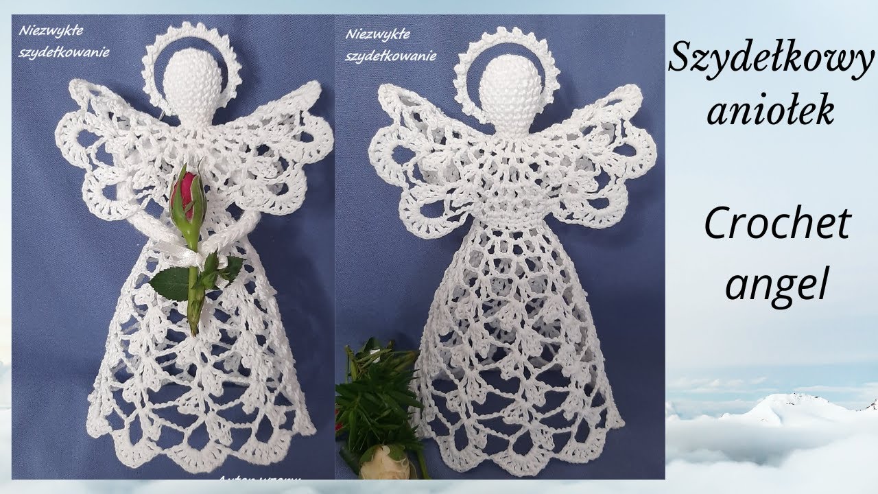 Aniołek 14 cm  szydełko. Wzór /author pattern Renia K.Crochet angel. @niezwykleszydelkowanie