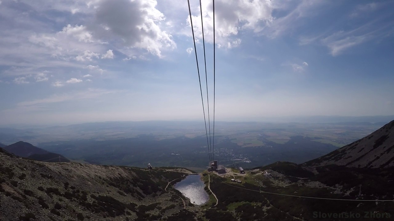 Lanovka Tatranská Lomnica - Lomnický štít - Skalnaté pleso - Vysoké Tatry. Slovensko Zhora