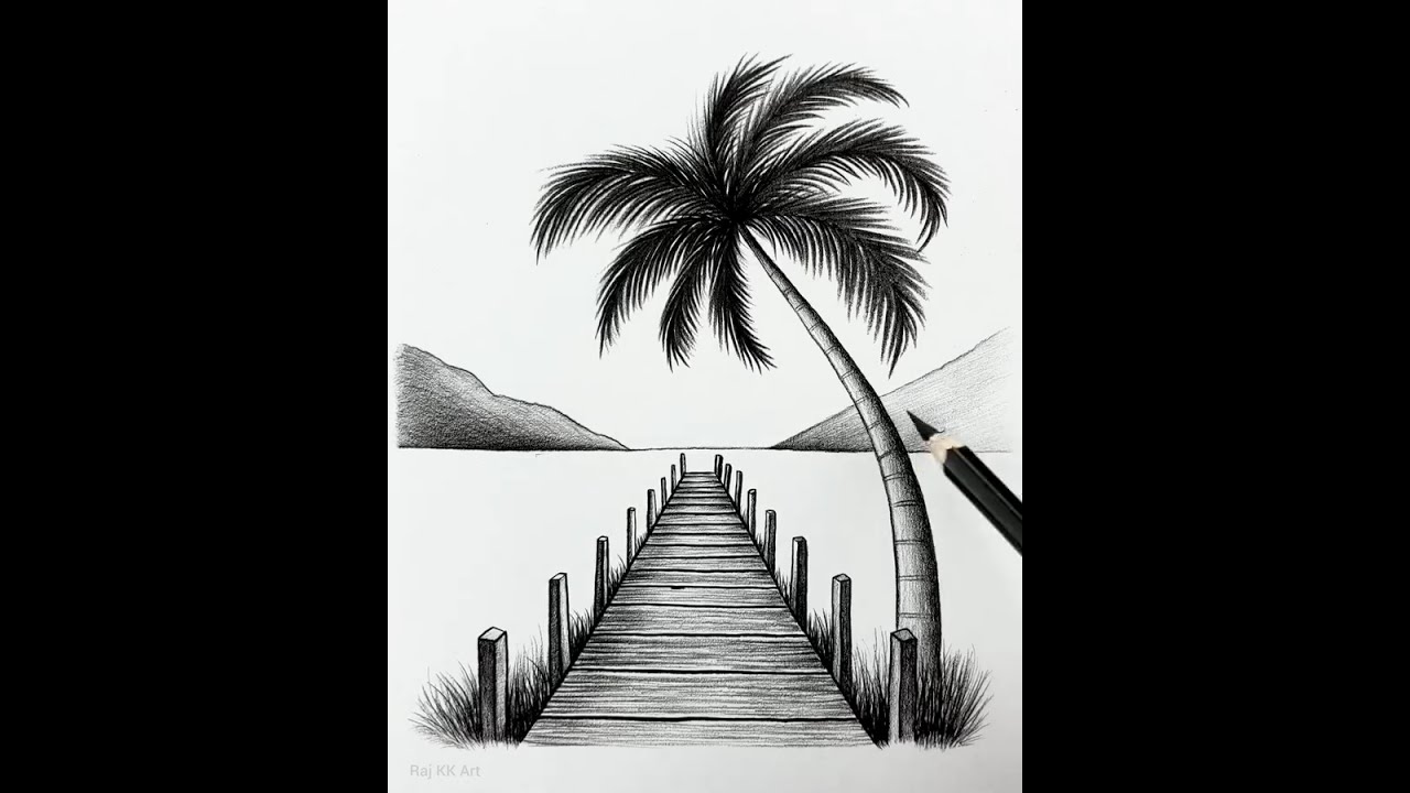 Nature drawing with pencil/paper #drawing #art #viral #navratri #divali#nature #shorts 