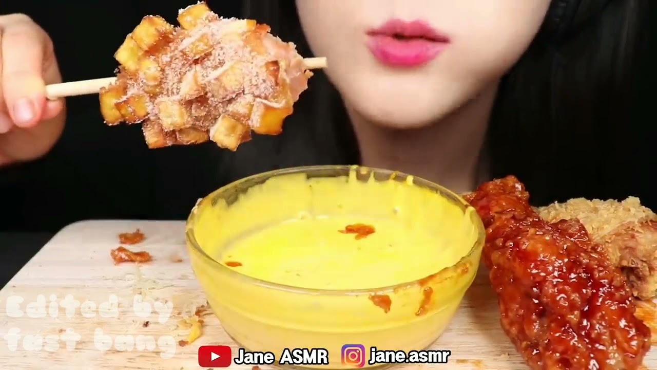 jane asmr corn dog and chicken (bites only)