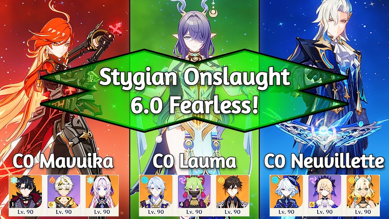 Stygian Onslaught 6.0 | C0 Mavuika + C0 Lauma + C0 Neuvillette | Fearless Mode | Genshin Impact