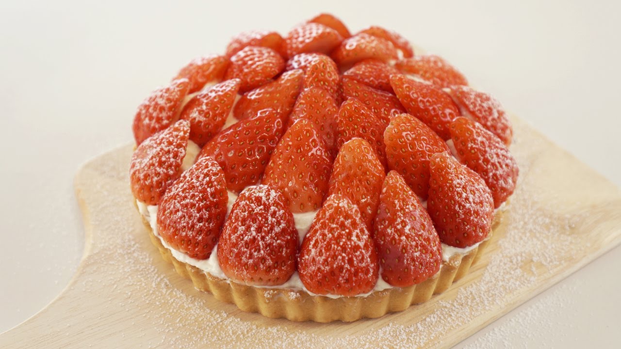 집에서 실패없이! 이쁜 딸기타르트 만들기🍓 (종이컵계량, 에어프라이어)