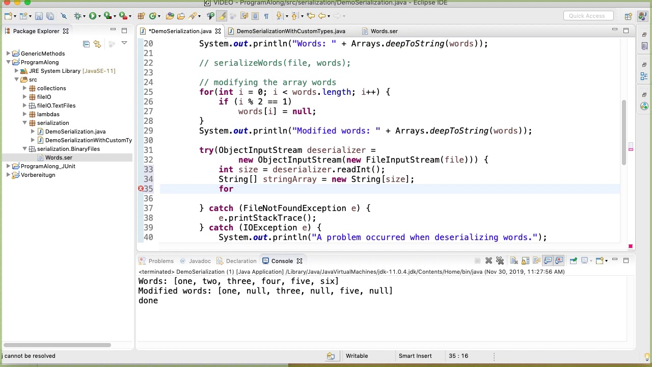 Serialization - ProgramAlong