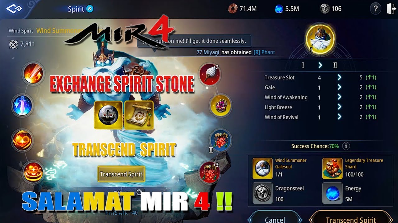 REROLL AND TRANSCEND SPIRIT MIR4 GLOBAL