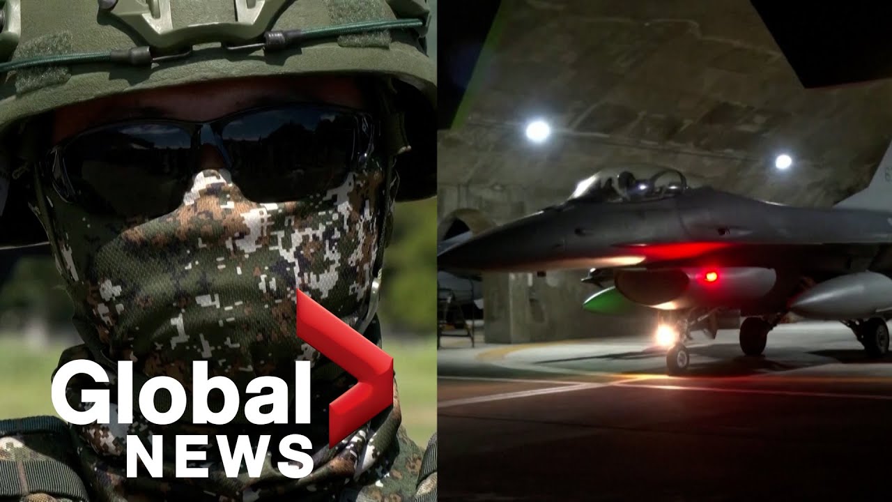 Taiwan's air force flexes military weaponry in face of Chinese war games