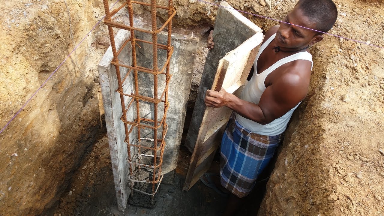 column shuttering in footing concrete 2019