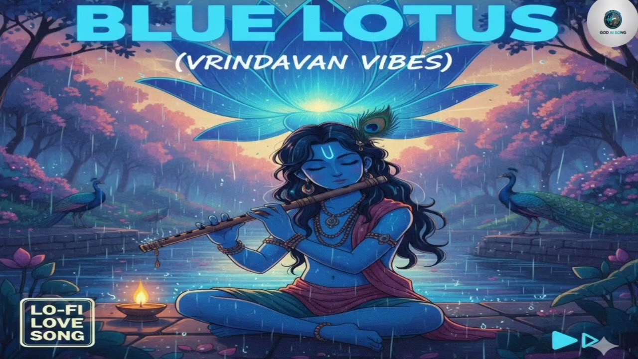 Blue Lotus 🌸 Krishna Lo-Fi Song | Calm Devotional Music | Relaxing Spiritual Vibes Mashup 🌙 Best 