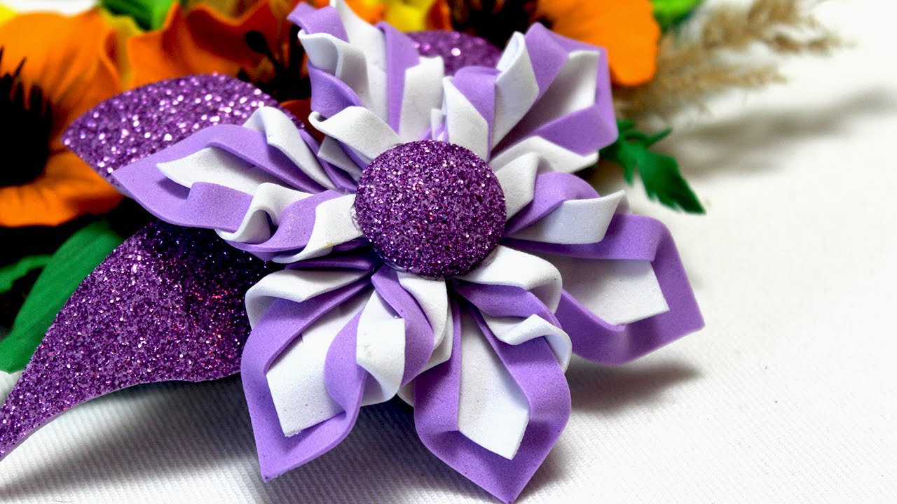 DIY foam flowers tutorial - Foam sheet Craft Ideas - Tatiana Craft