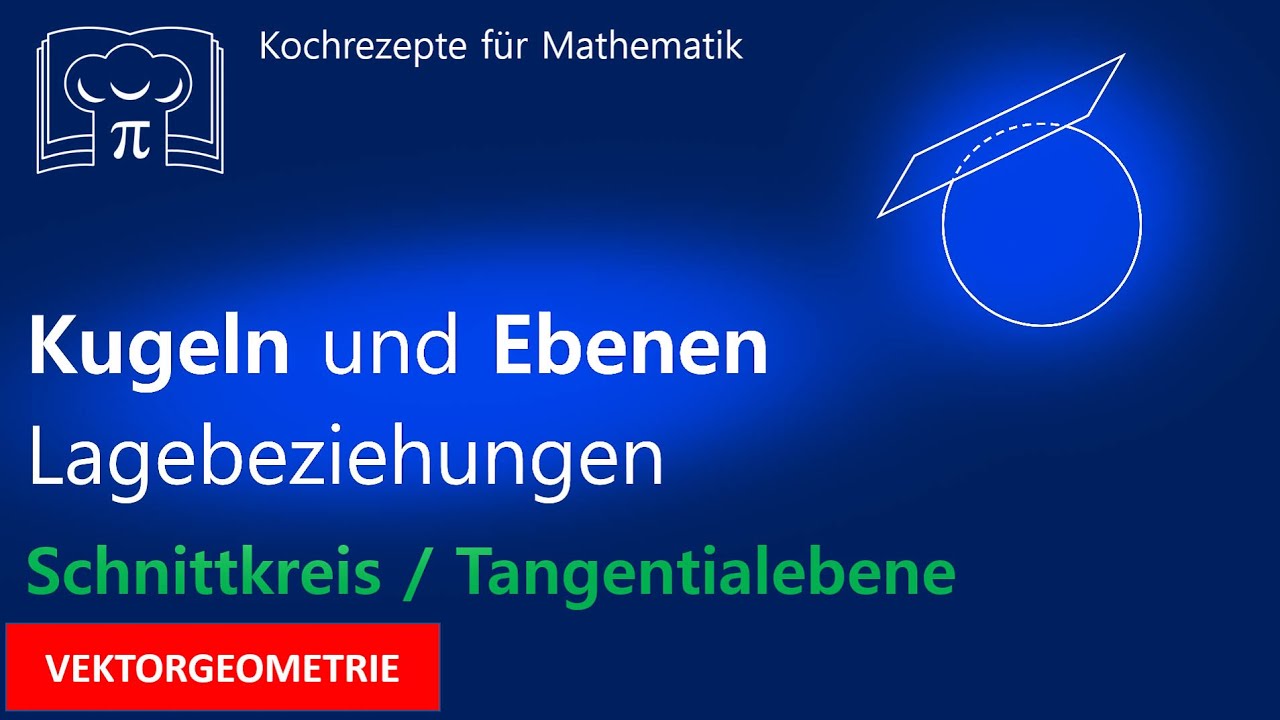 Lagebeziehung -  Kugel und Ebene, Tangentialebene Schnittkreis, Abstandsberechnung