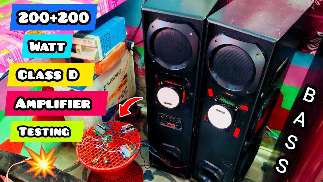 200+200 watt class D amplifier board testing with 400 watt boost converter #400w #classd #amplifier 