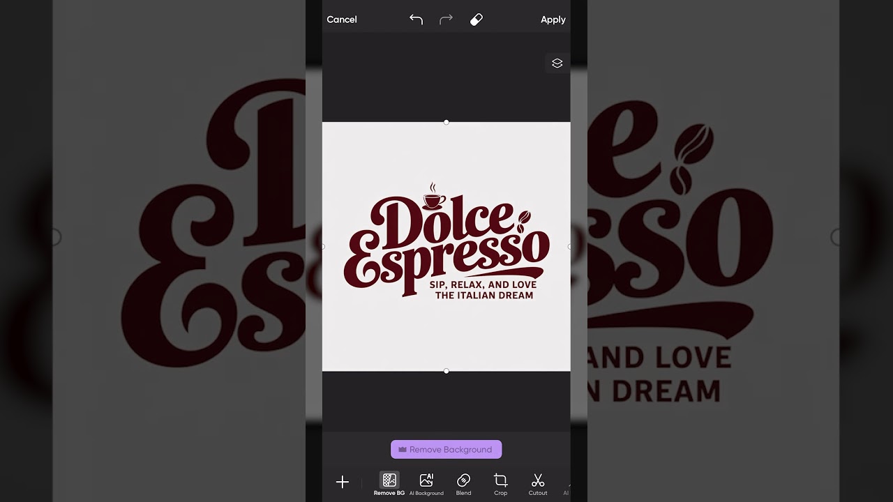 Branding a random cafe with Picsart's AI logo maker