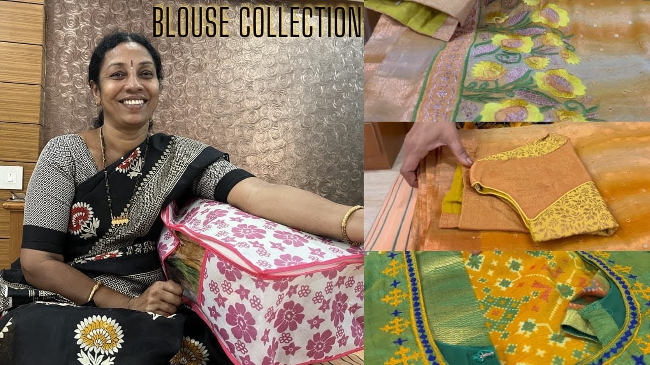 என் சேலைகளுக்கு நான் தைத்த Blouse collection 💙🦋