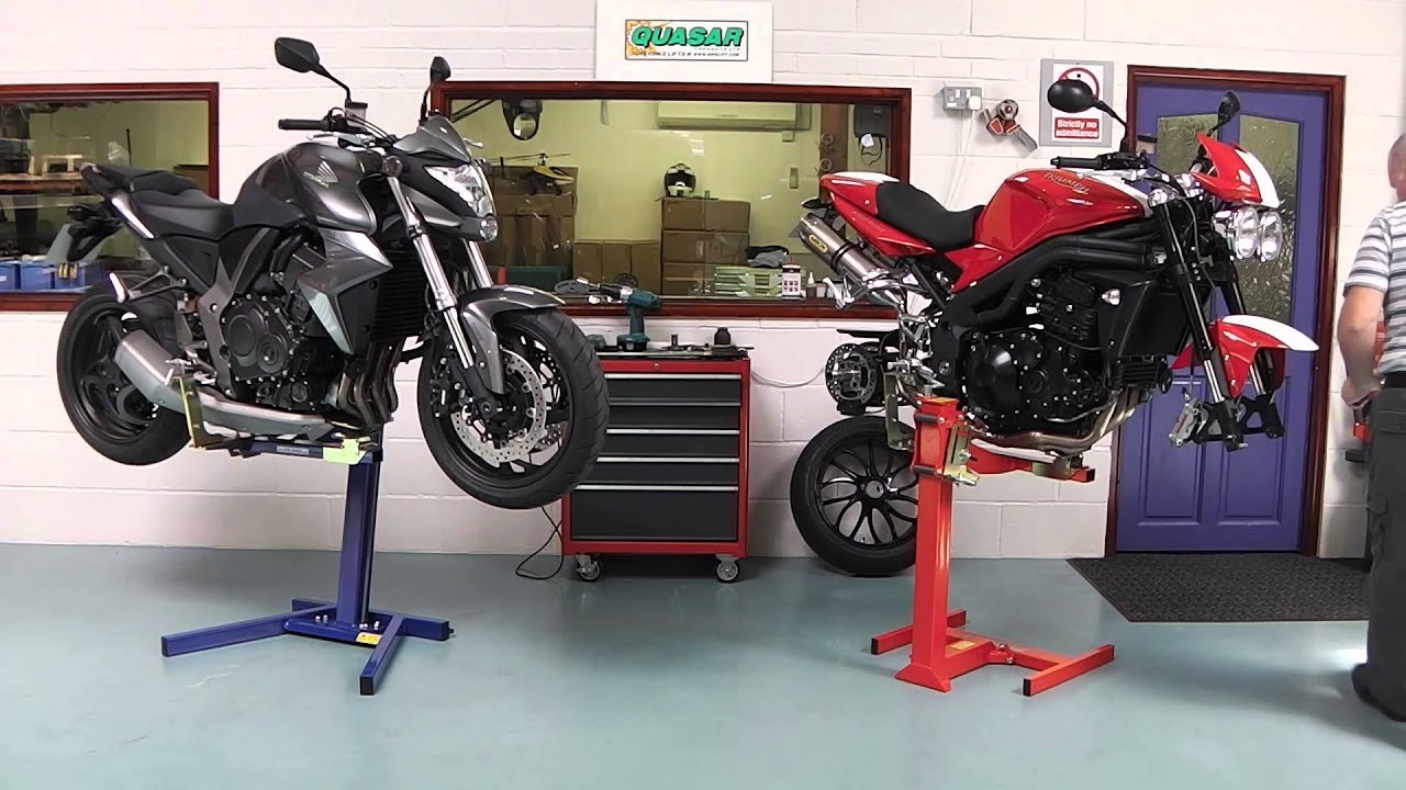 Motorcycle workshop Lifts, Stands - Eazyrizer from Quasar Products ltd - Lifetime Guarantee