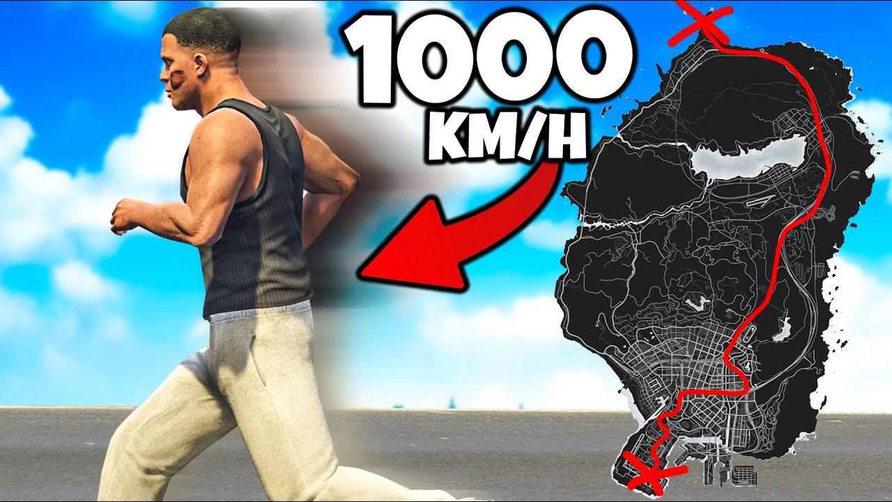 ❄️ NA PIESZO 1000KM/H CAŁA MAPA | GTA 5